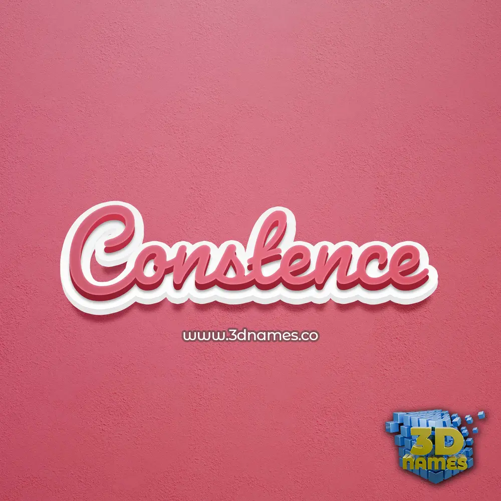 constence in Red Scribble style - 3D name wallpaper