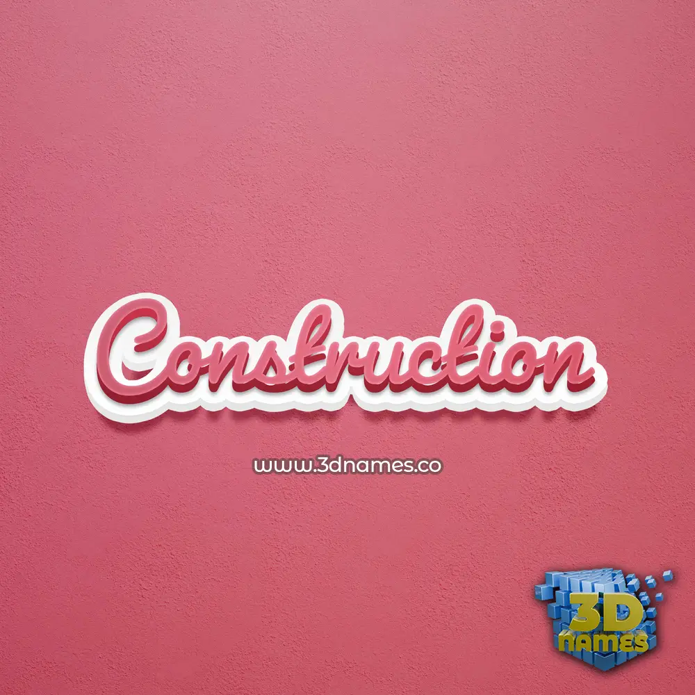 construction in Red Scribble style - 3D name wallpaper