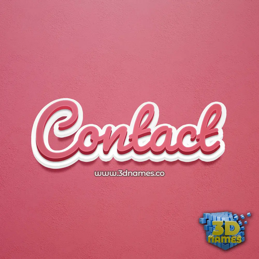 contact in Red Scribble style - 3D name wallpaper