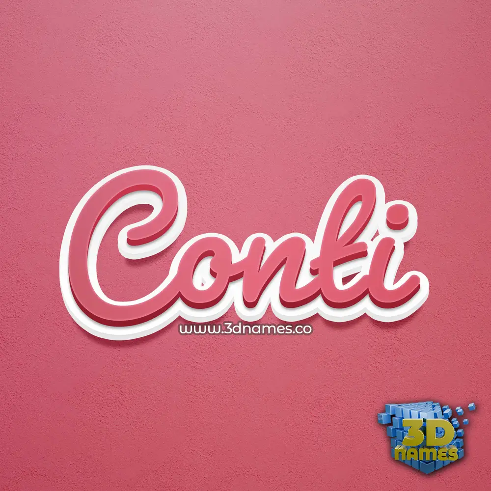 conti in Red Scribble style - 3D name wallpaper
