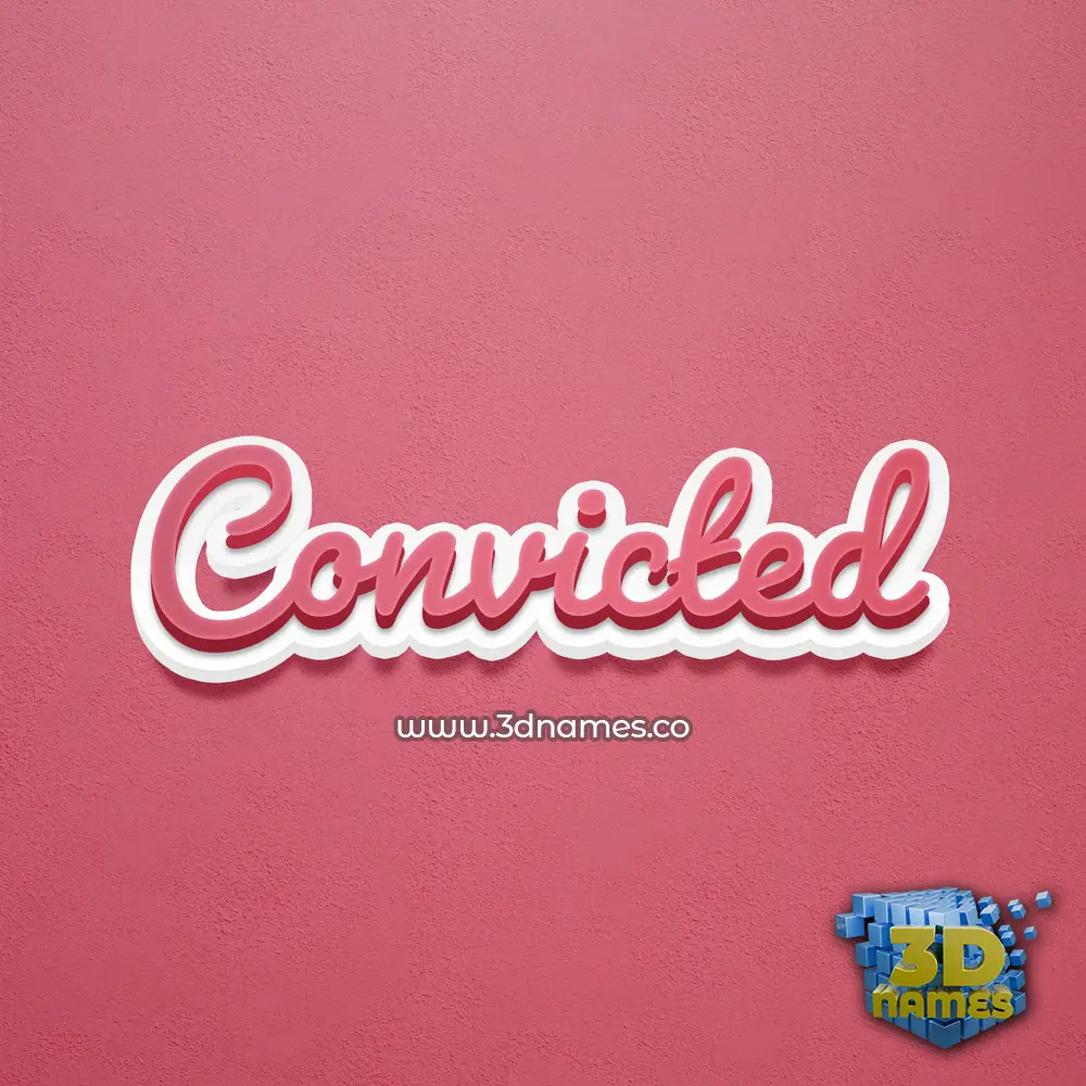 convicted in Red Scribble style - 3D name wallpaper