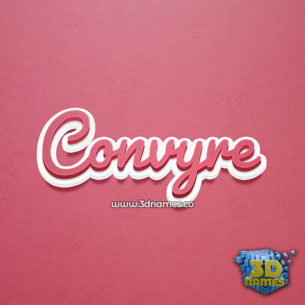 convyre in Red Scribble style - 3D name wallpaper