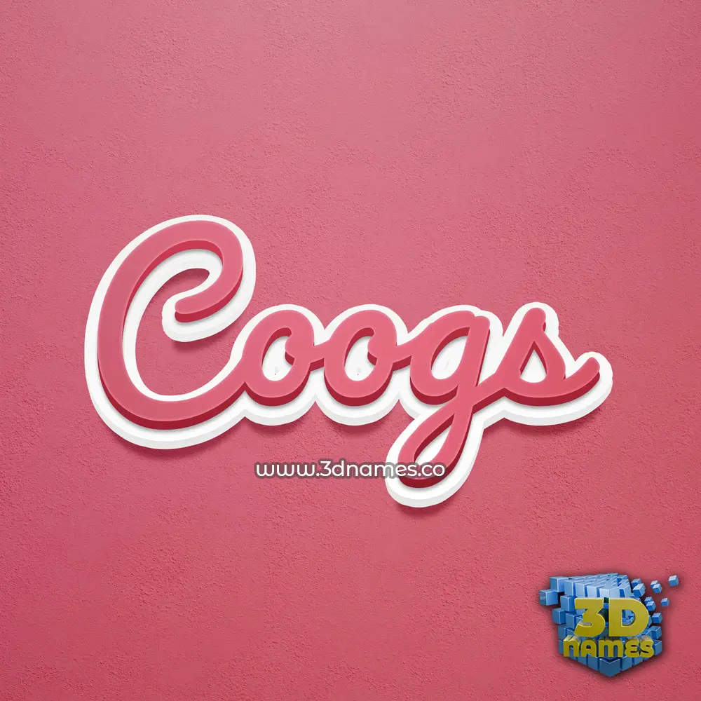 coogs in Red Scribble style - 3D name wallpaper