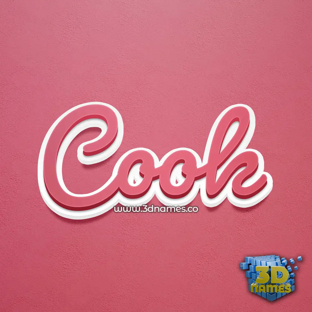 cook in Red Scribble style - 3D name wallpaper
