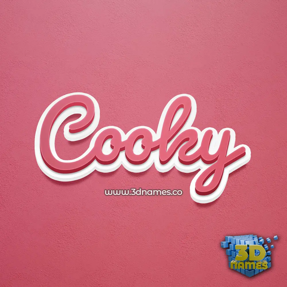 cooky in Red Scribble style - 3D name wallpaper