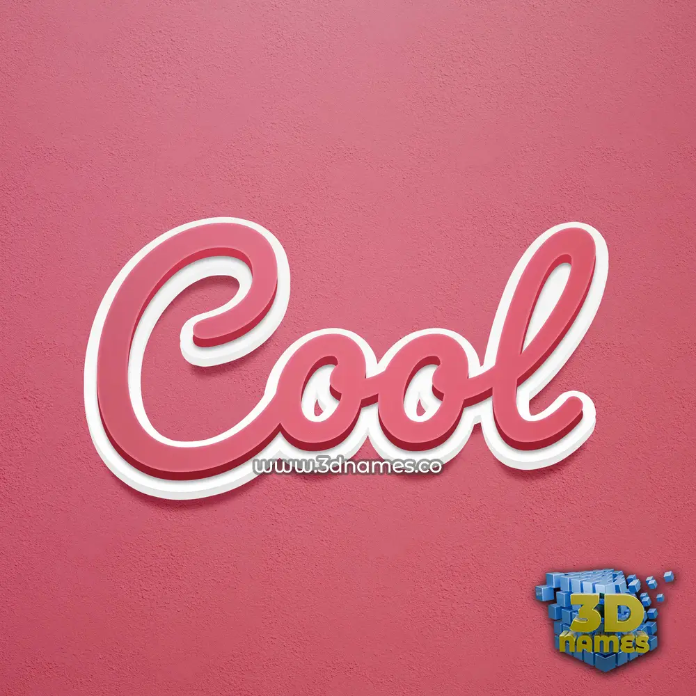 cool in Red Scribble style - 3D name wallpaper