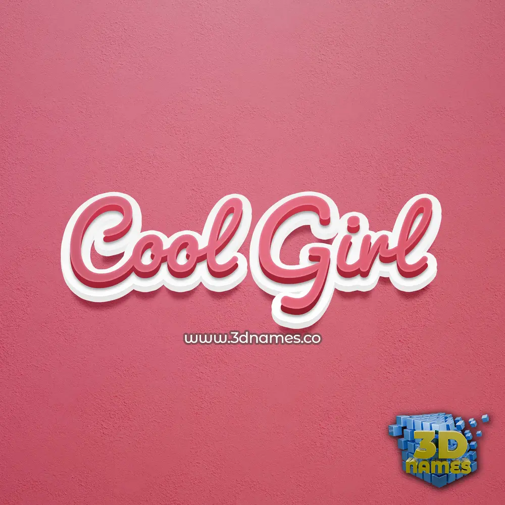 cool girl in Red Scribble style - 3D name wallpaper
