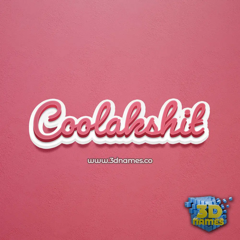 coolakshit in Red Scribble style - 3D name wallpaper
