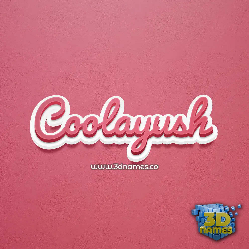 coolayush in Red Scribble style - 3D name wallpaper