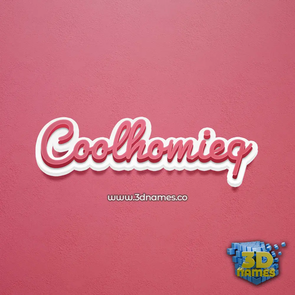 coolhomieq in Red Scribble style - 3D name wallpaper
