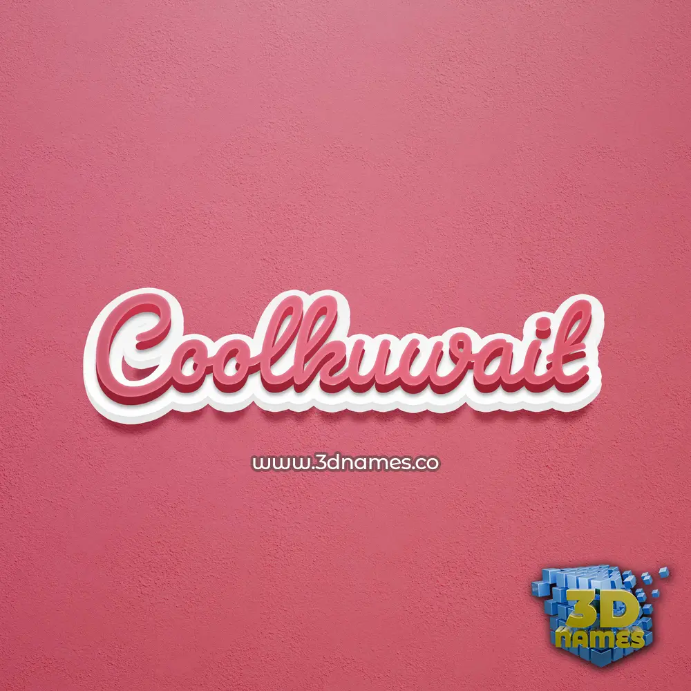 coolkuwait in Red Scribble style - 3D name wallpaper