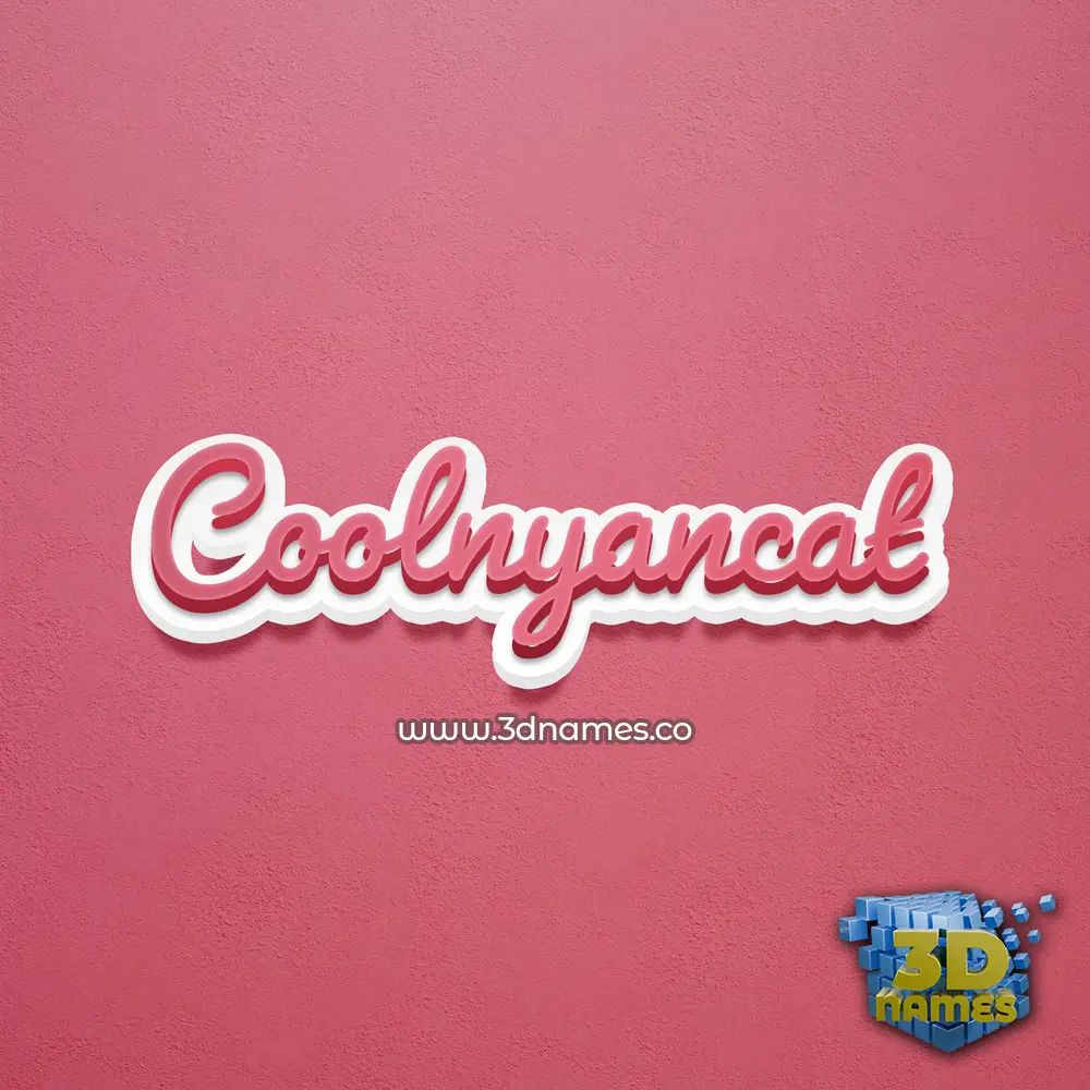 coolnyancat in Red Scribble style - 3D name wallpaper