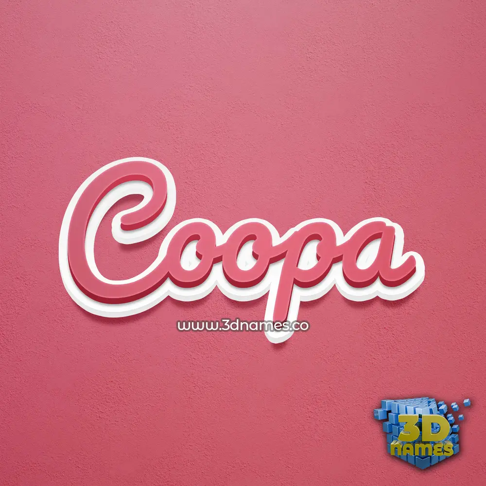 coopa in Red Scribble style - 3D name wallpaper