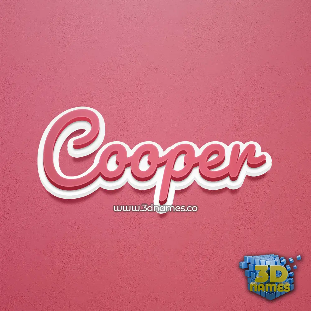 cooper in Red Scribble style - 3D name wallpaper