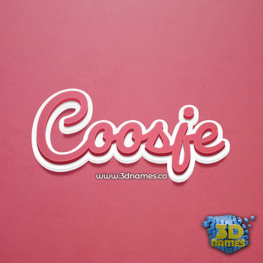 coosje in Red Scribble style - 3D name wallpaper