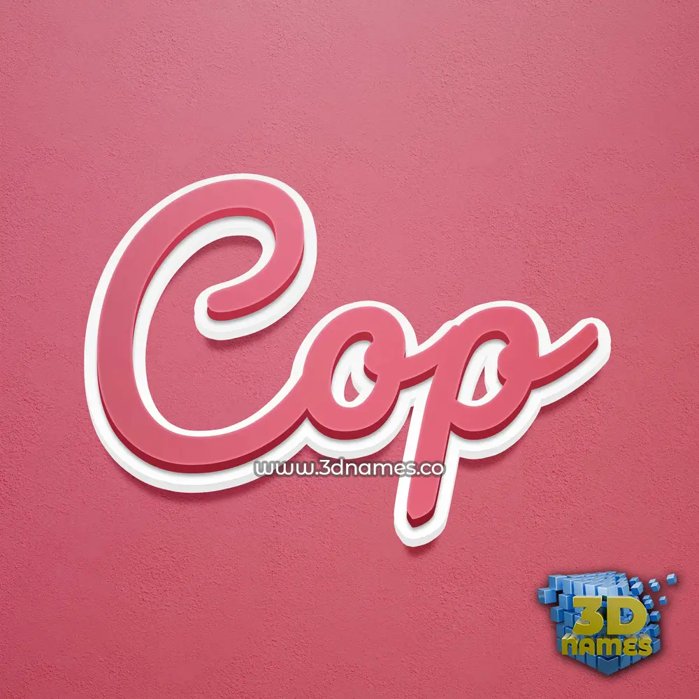 cop in Red Scribble style - 3D name wallpaper