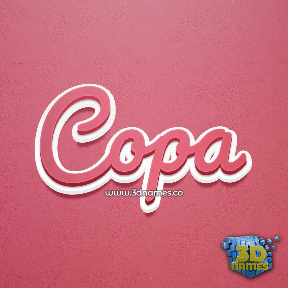 copa in Red Scribble style - 3D name wallpaper
