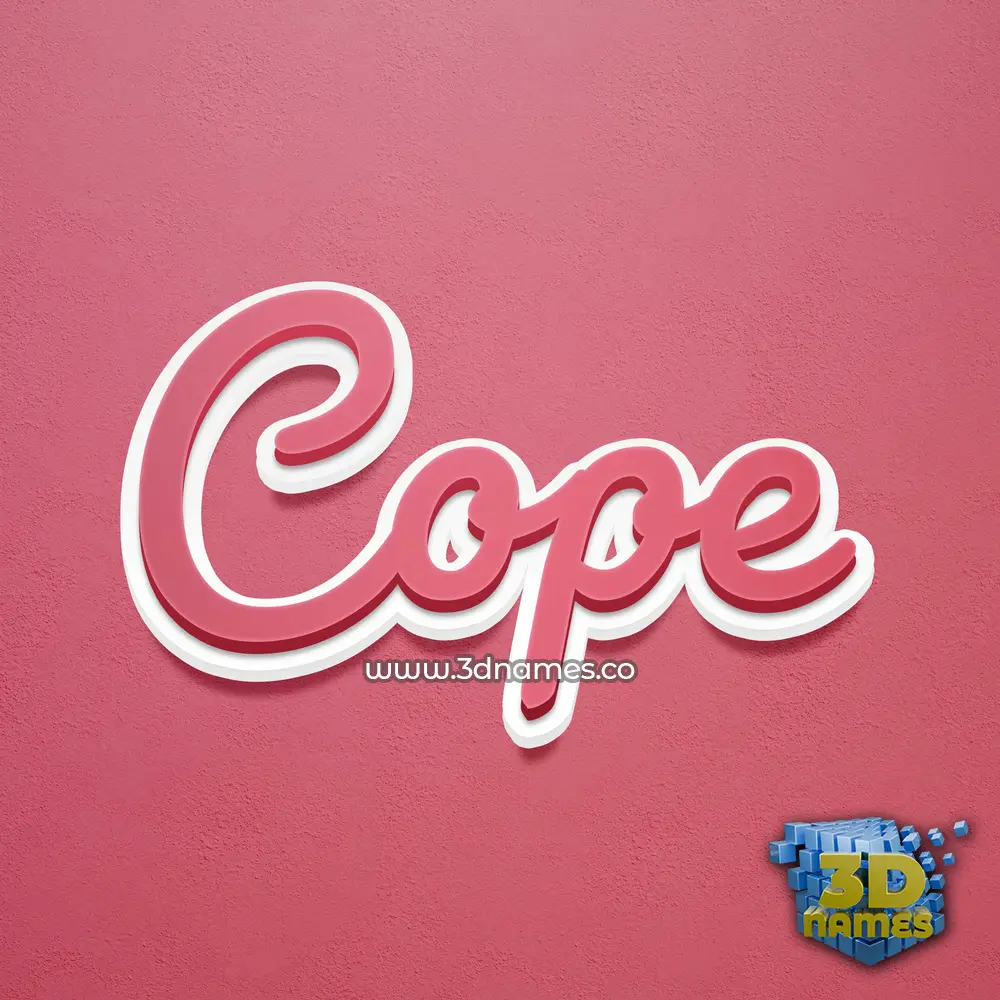cope in Red Scribble style - 3D name wallpaper