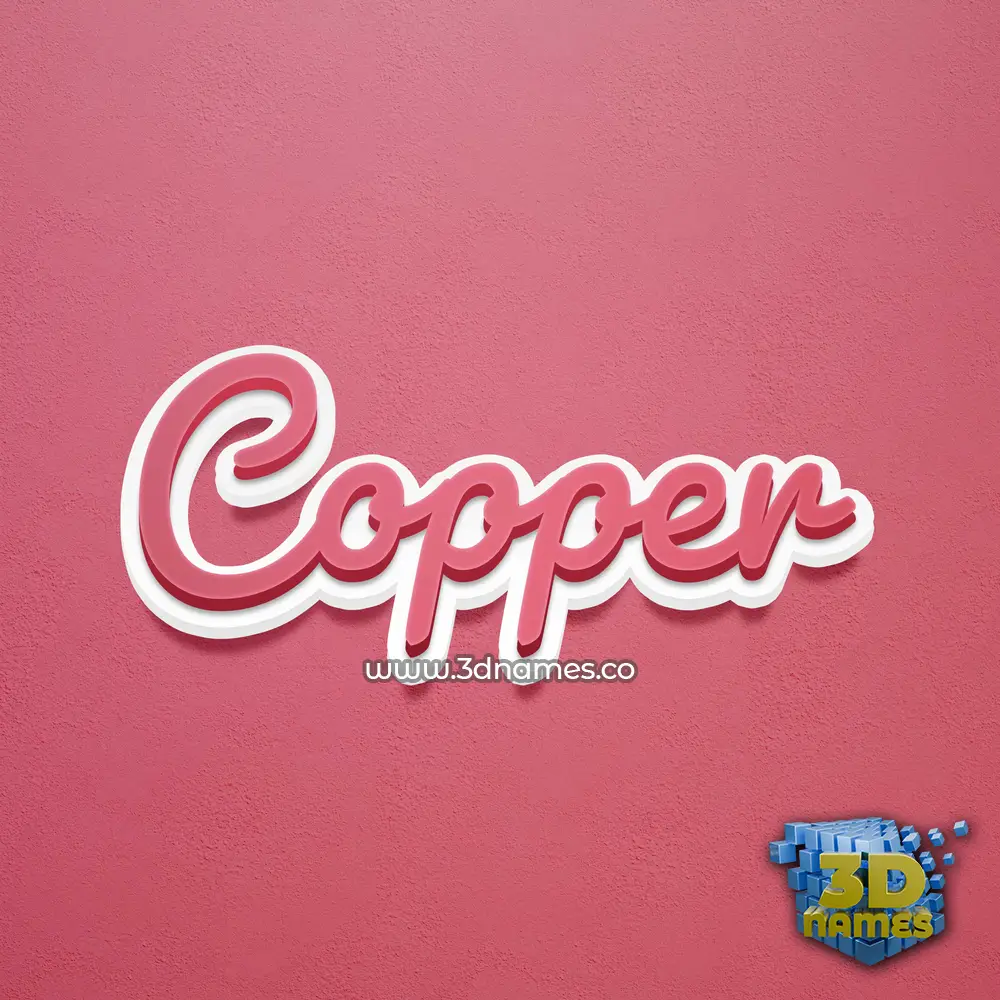 copper in Red Scribble style - 3D name wallpaper