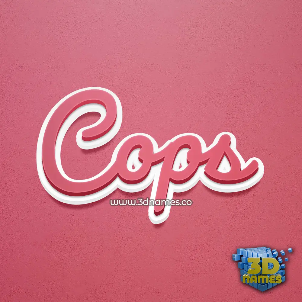 cops in Red Scribble style - 3D name wallpaper