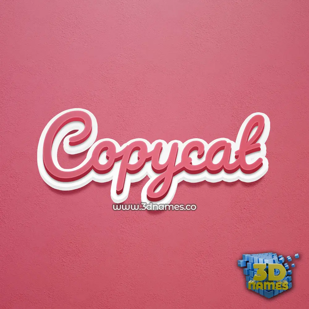 copycat in Red Scribble style - 3D name wallpaper