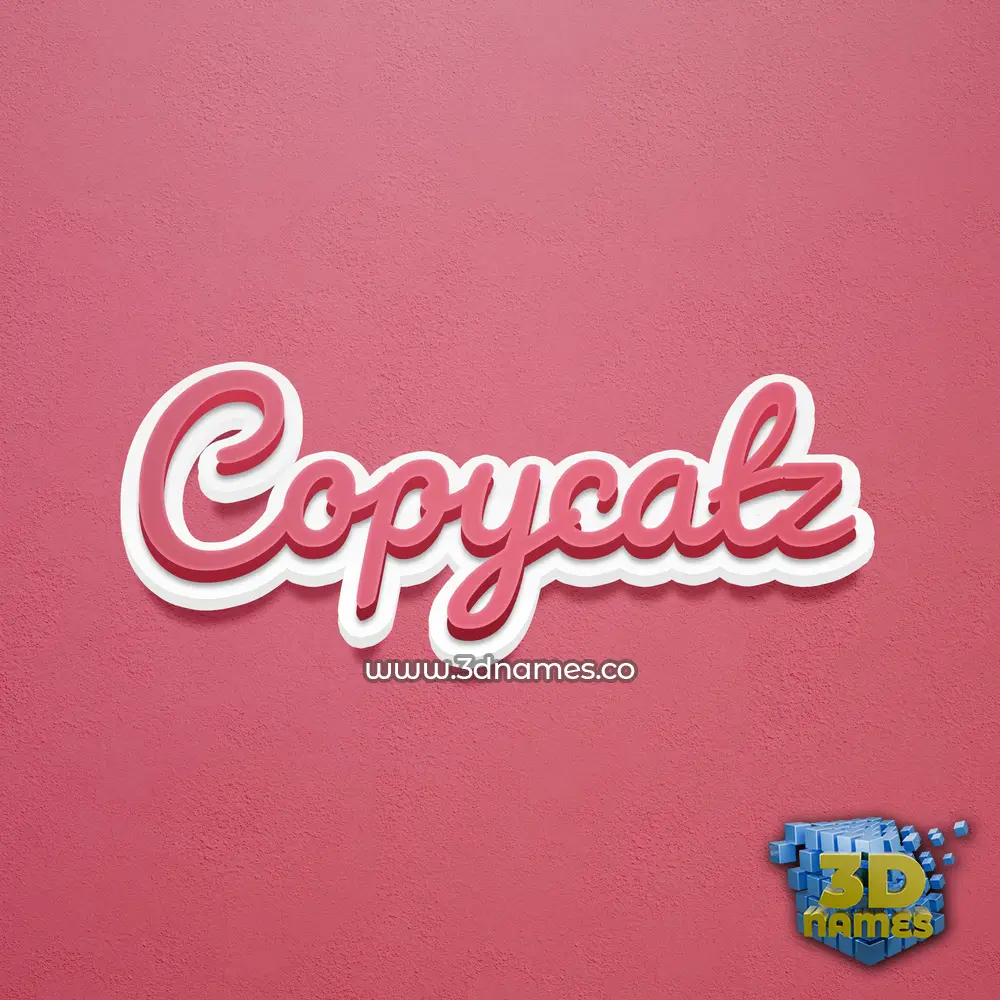 copycatz in Red Scribble style - 3D name wallpaper