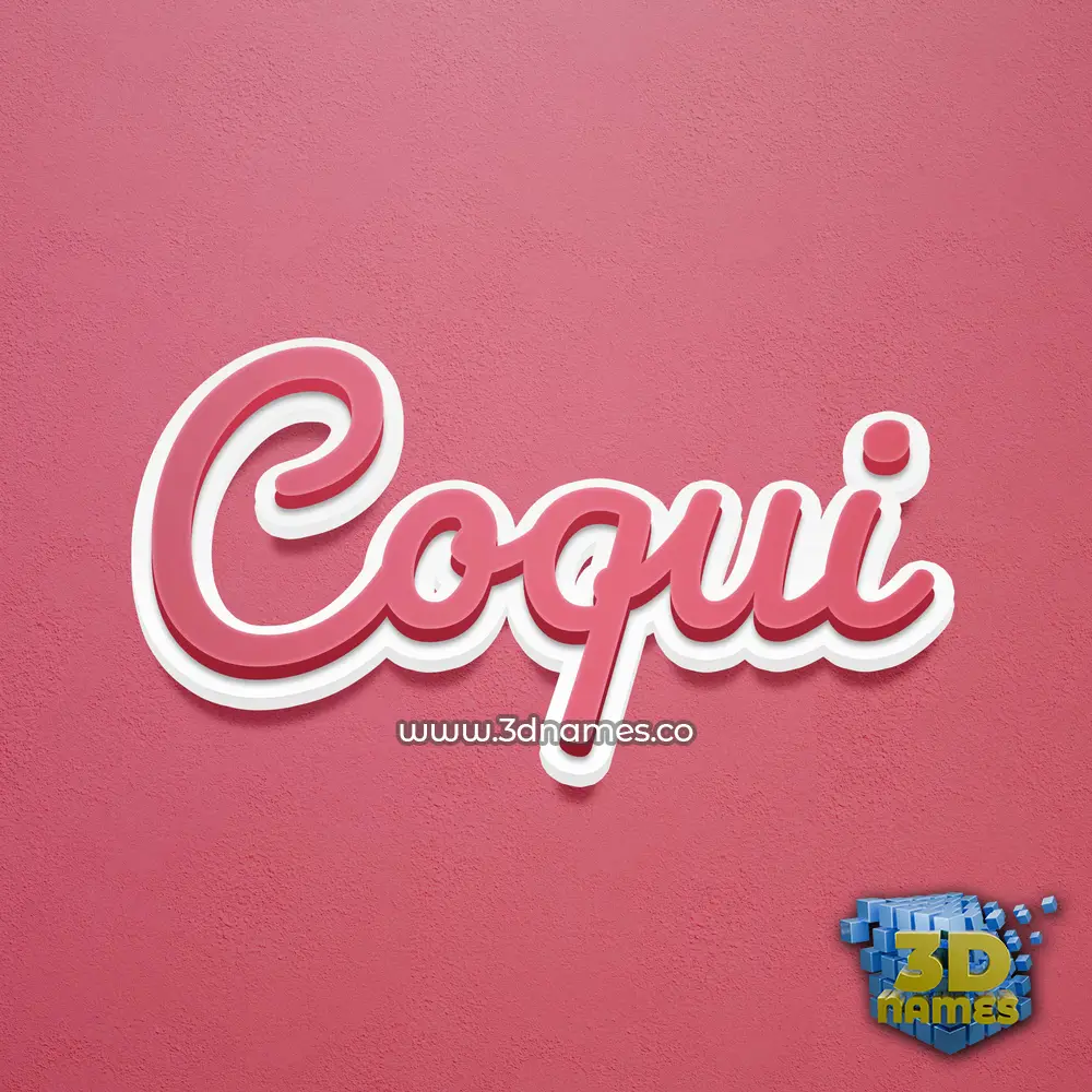 coqui in Red Scribble style - 3D name wallpaper