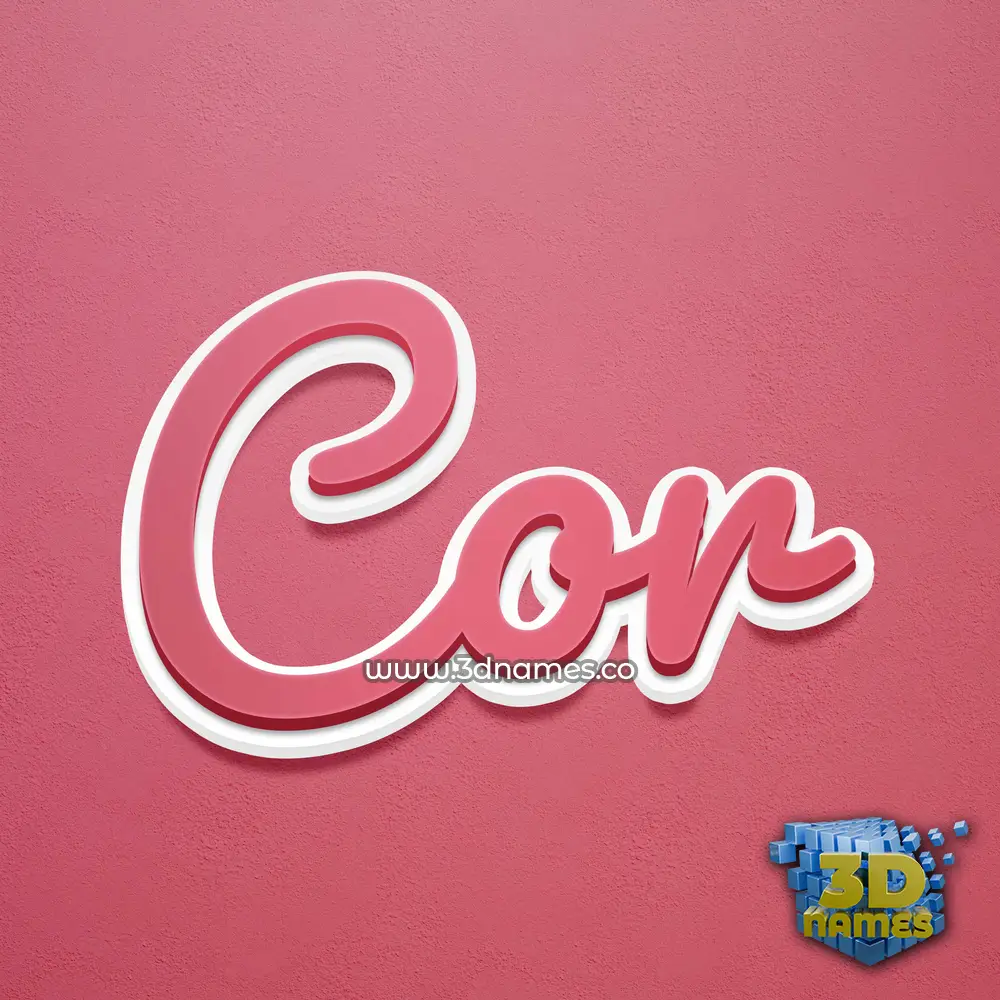 cor in Red Scribble style - 3D name wallpaper