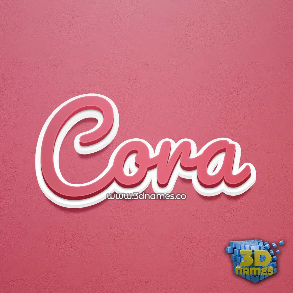 cora in Red Scribble style - 3D name wallpaper