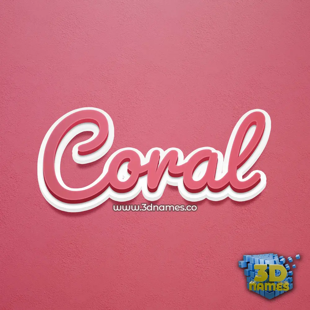 coral in Red Scribble style - 3D name wallpaper