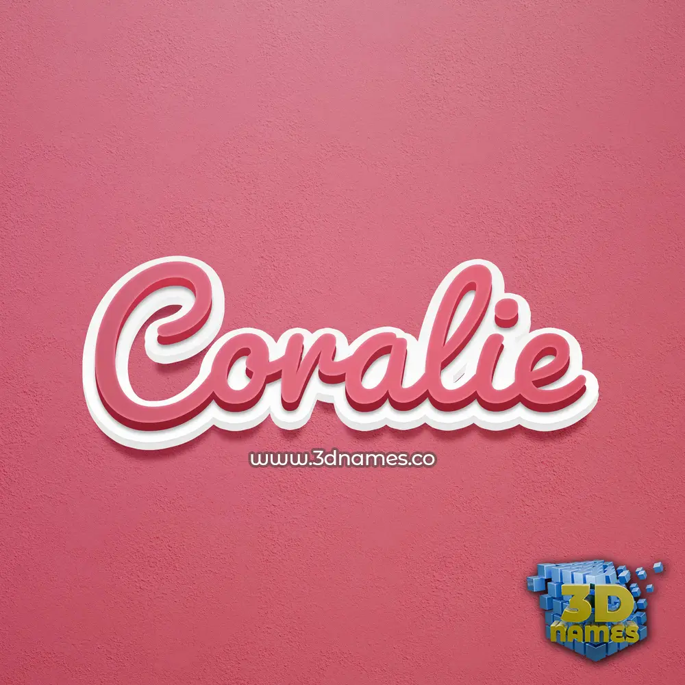 coralie in Red Scribble style - 3D name wallpaper