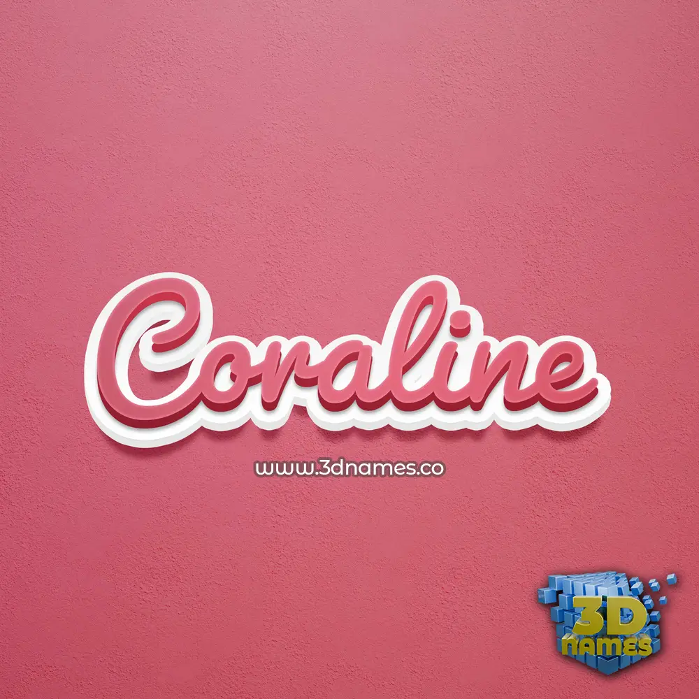 coraline in Red Scribble style - 3D name wallpaper