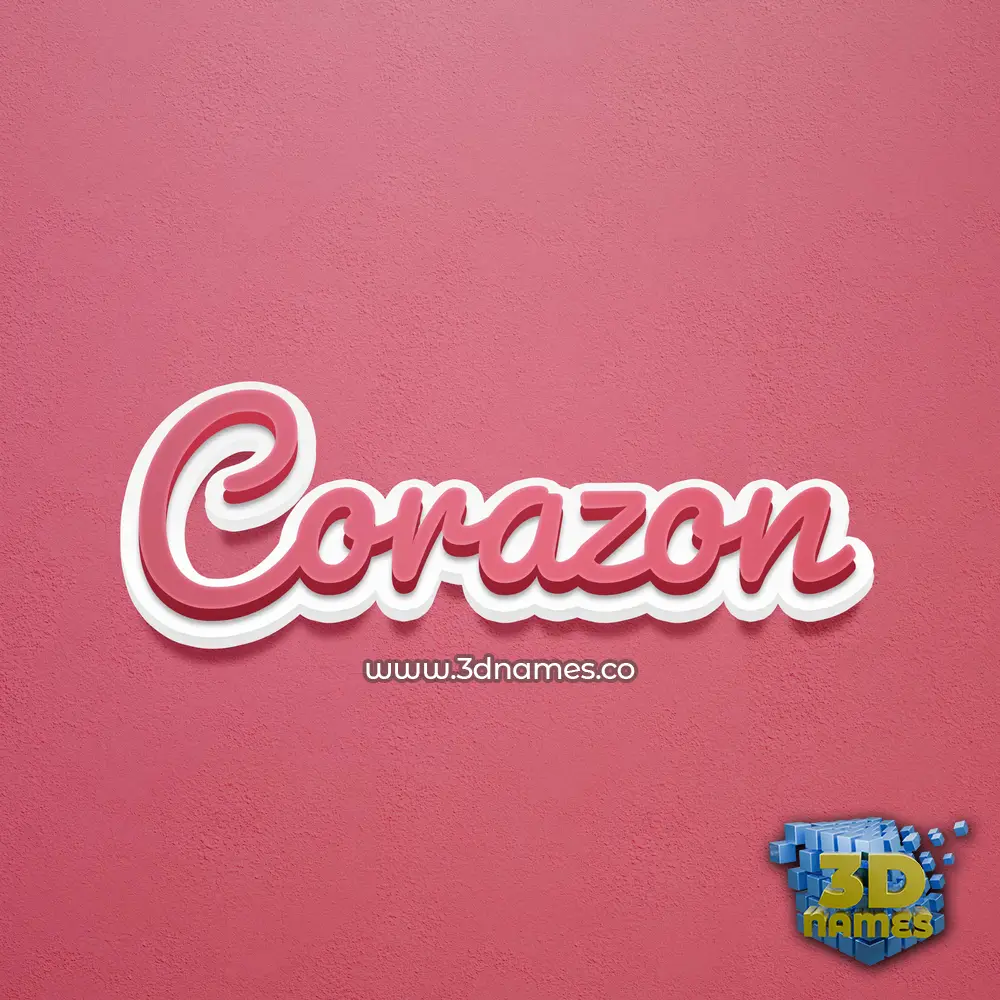 corazon in Red Scribble style - 3D name wallpaper
