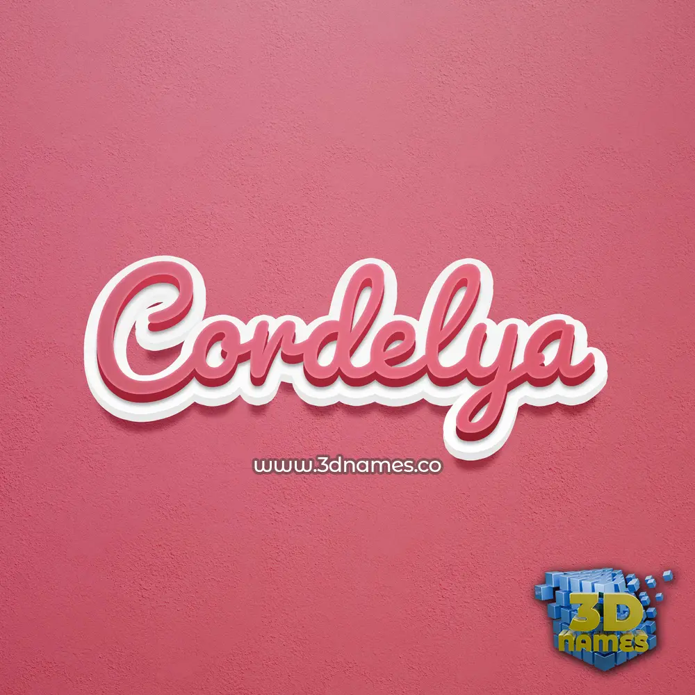 cordelya in Red Scribble style - 3D name wallpaper