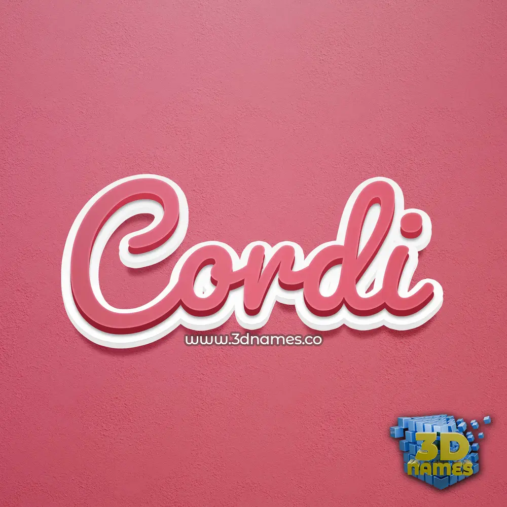 cordi in Red Scribble style - 3D name wallpaper