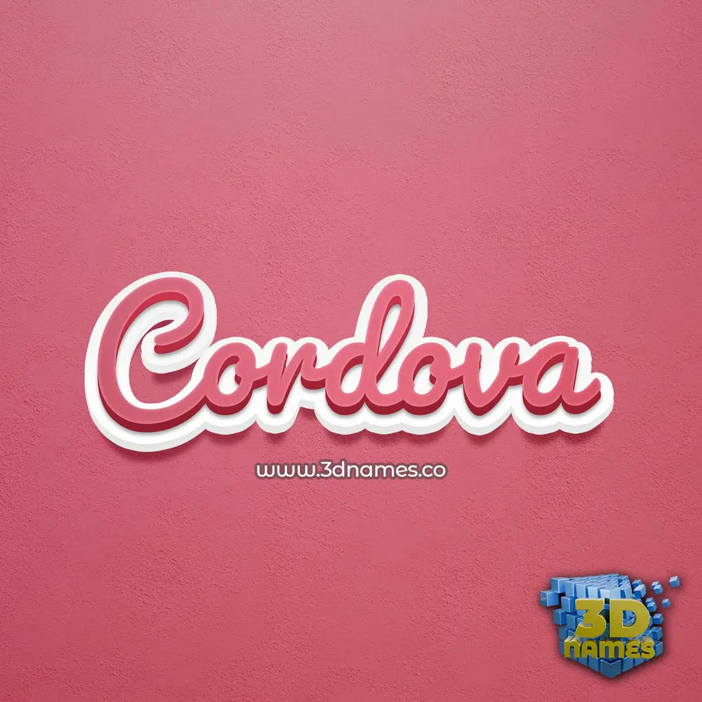 cordova in Red Scribble style - 3D name wallpaper