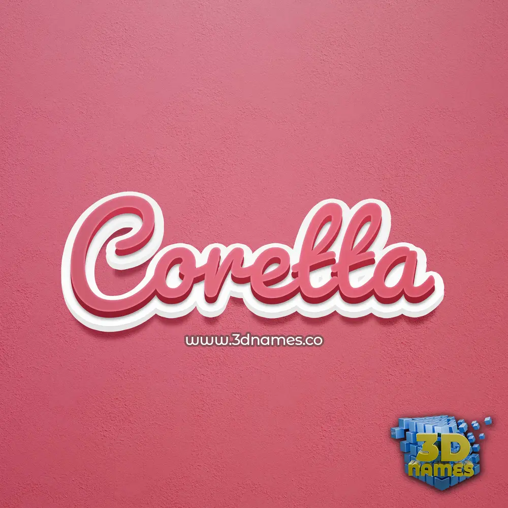 coretta in Red Scribble style - 3D name wallpaper