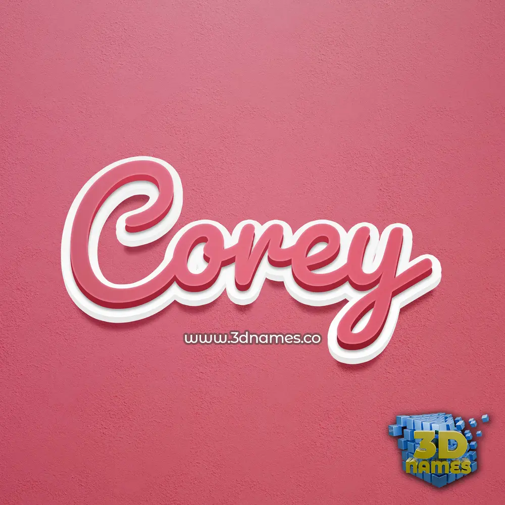 corey in Red Scribble style - 3D name wallpaper