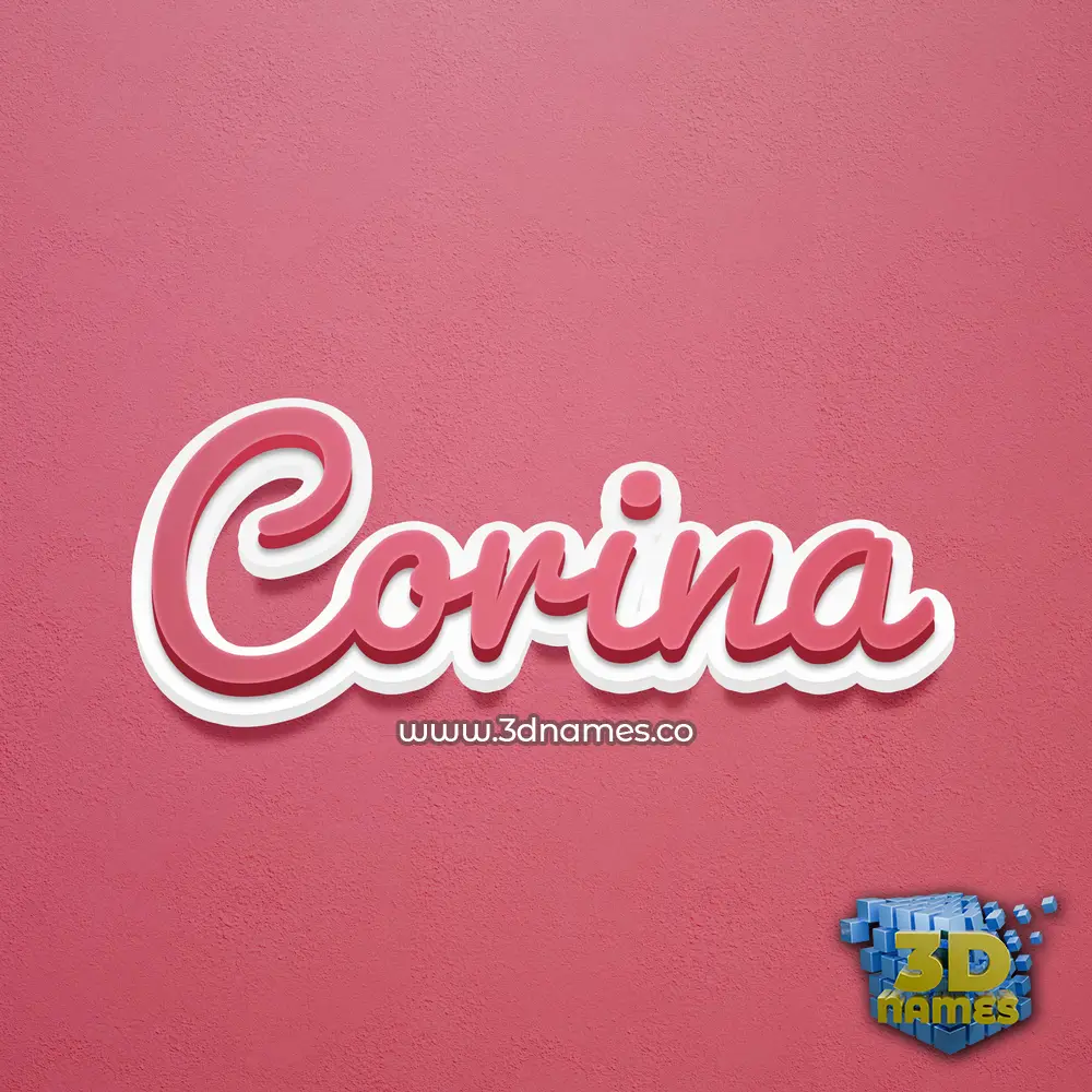 corina in Red Scribble style - 3D name wallpaper