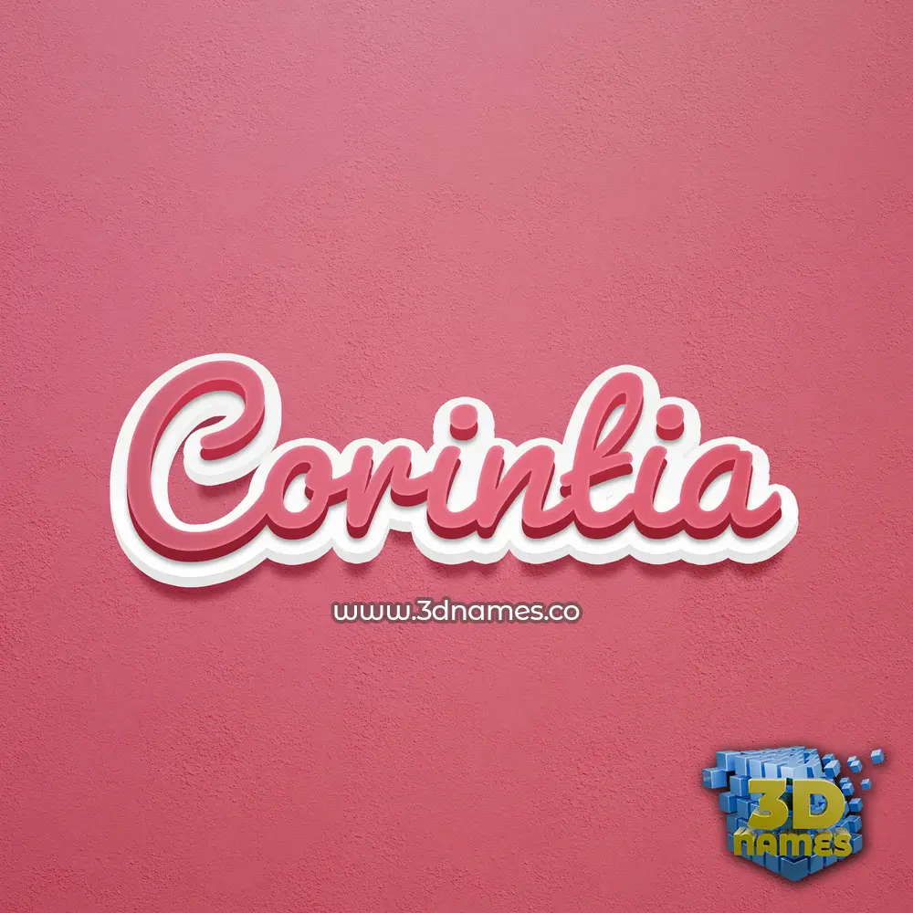 corintia in Red Scribble style - 3D name wallpaper