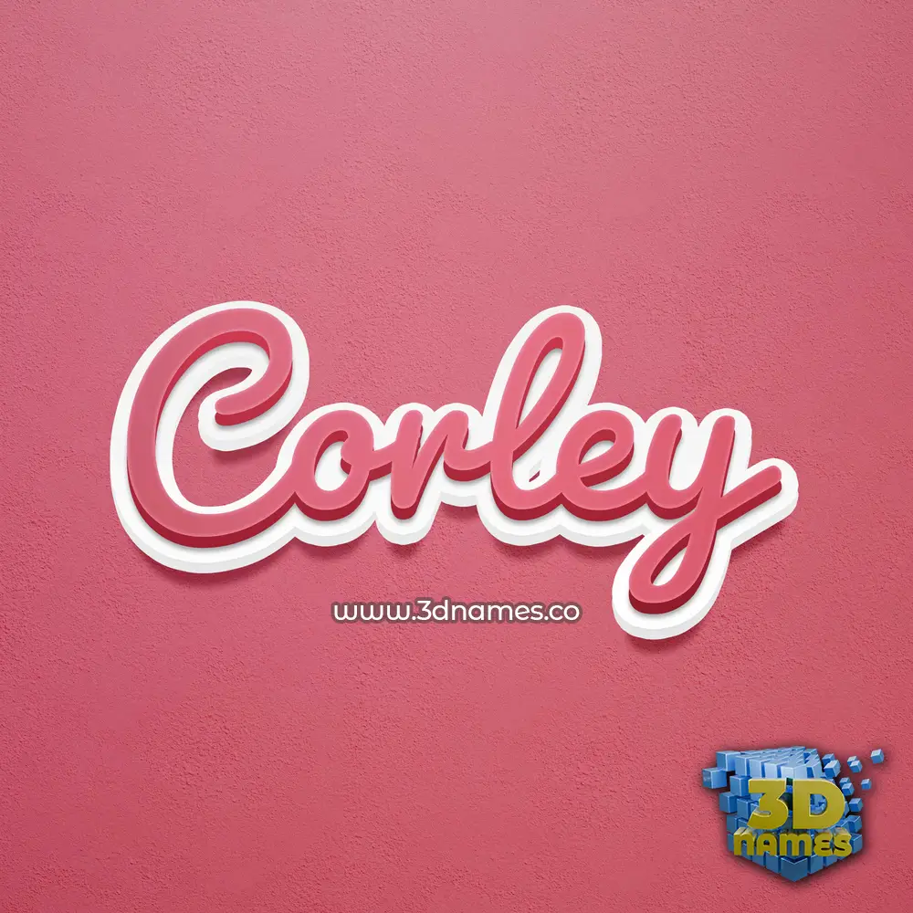 corley in Red Scribble style - 3D name wallpaper
