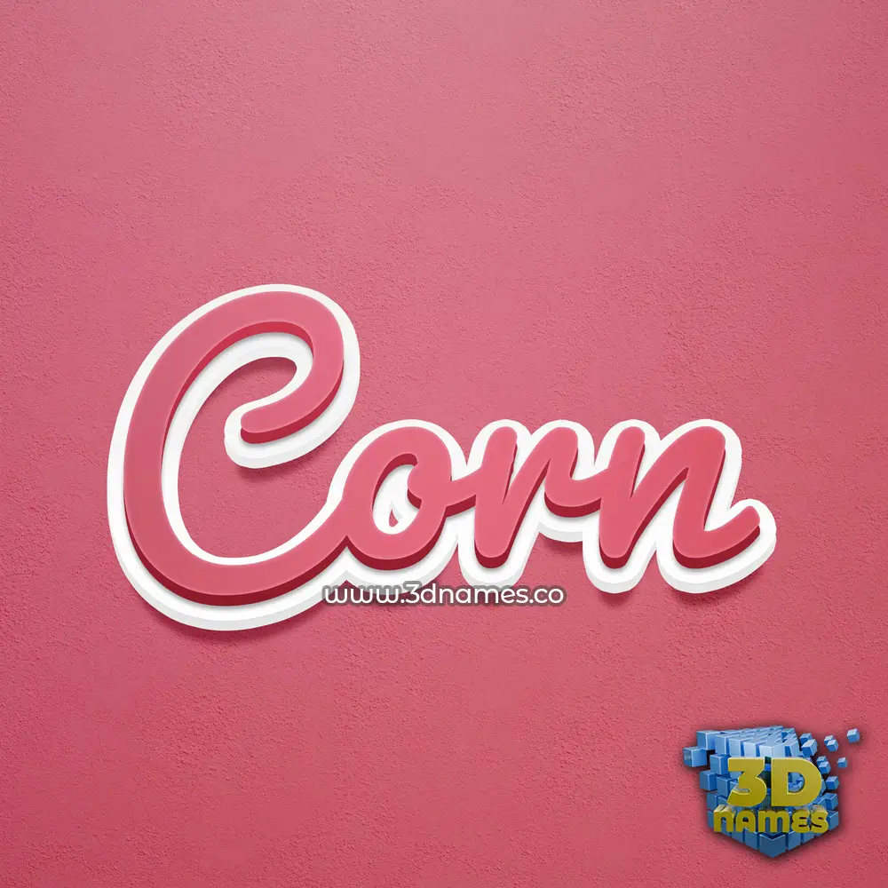 corn in Red Scribble style - 3D name wallpaper
