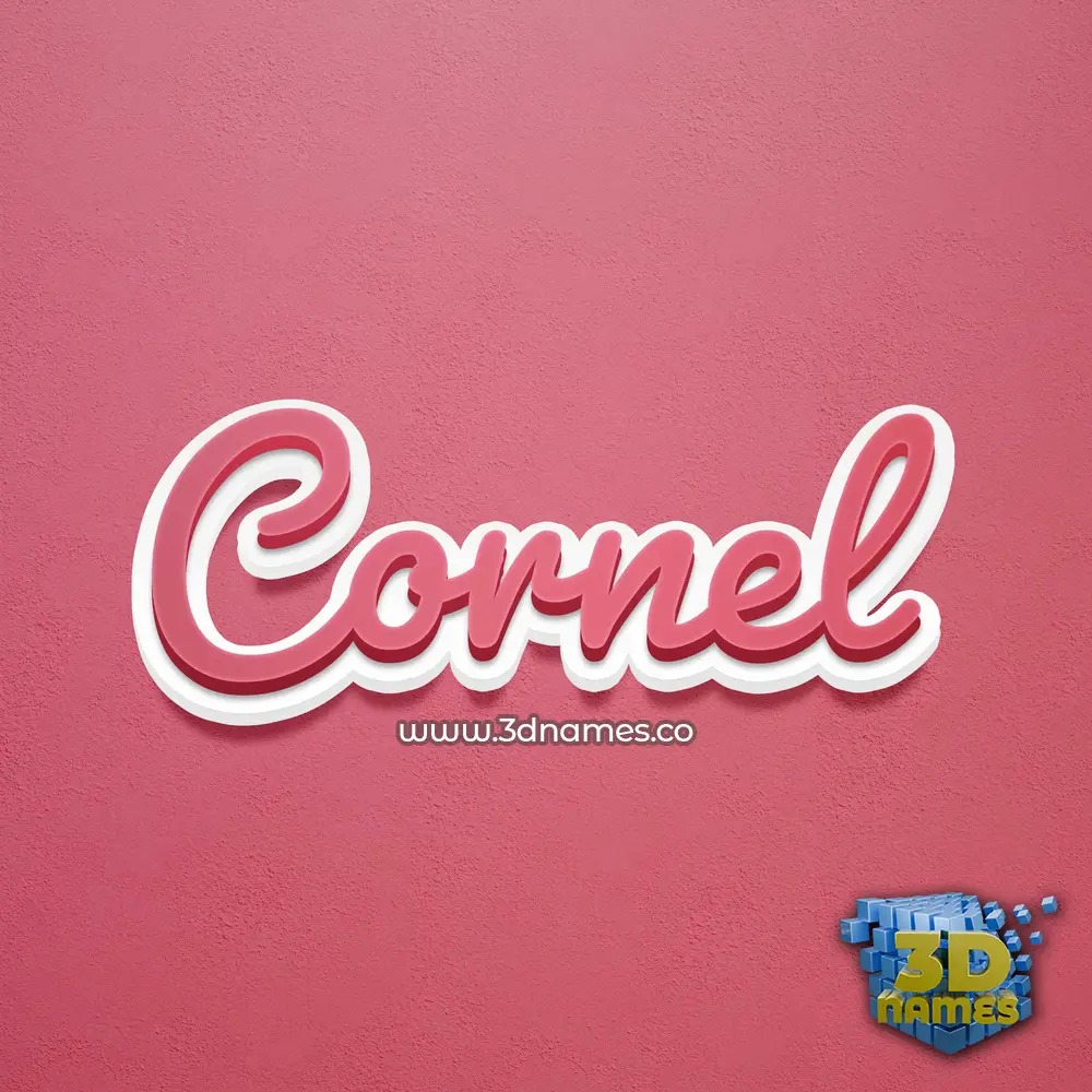 cornel in Red Scribble style - 3D name wallpaper