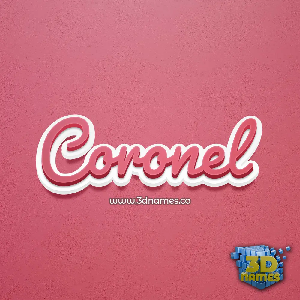 coronel in Red Scribble style - 3D name wallpaper
