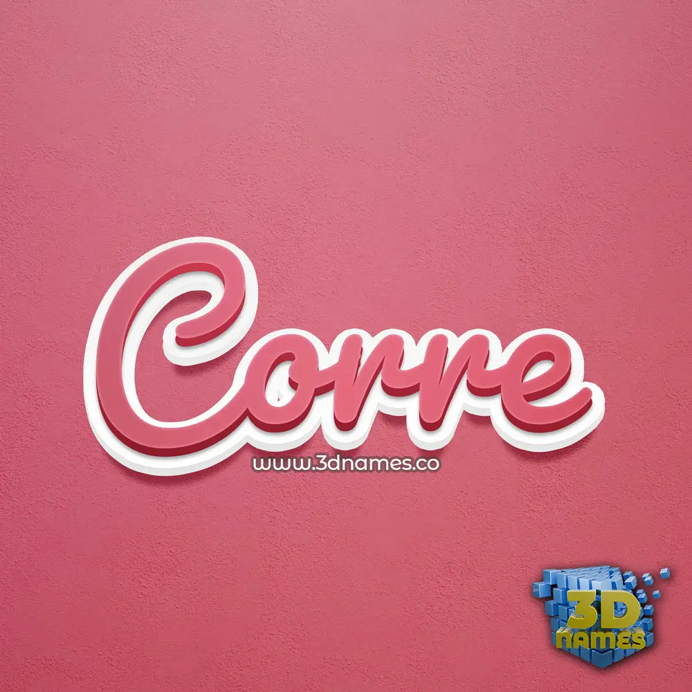 corre in Red Scribble style - 3D name wallpaper