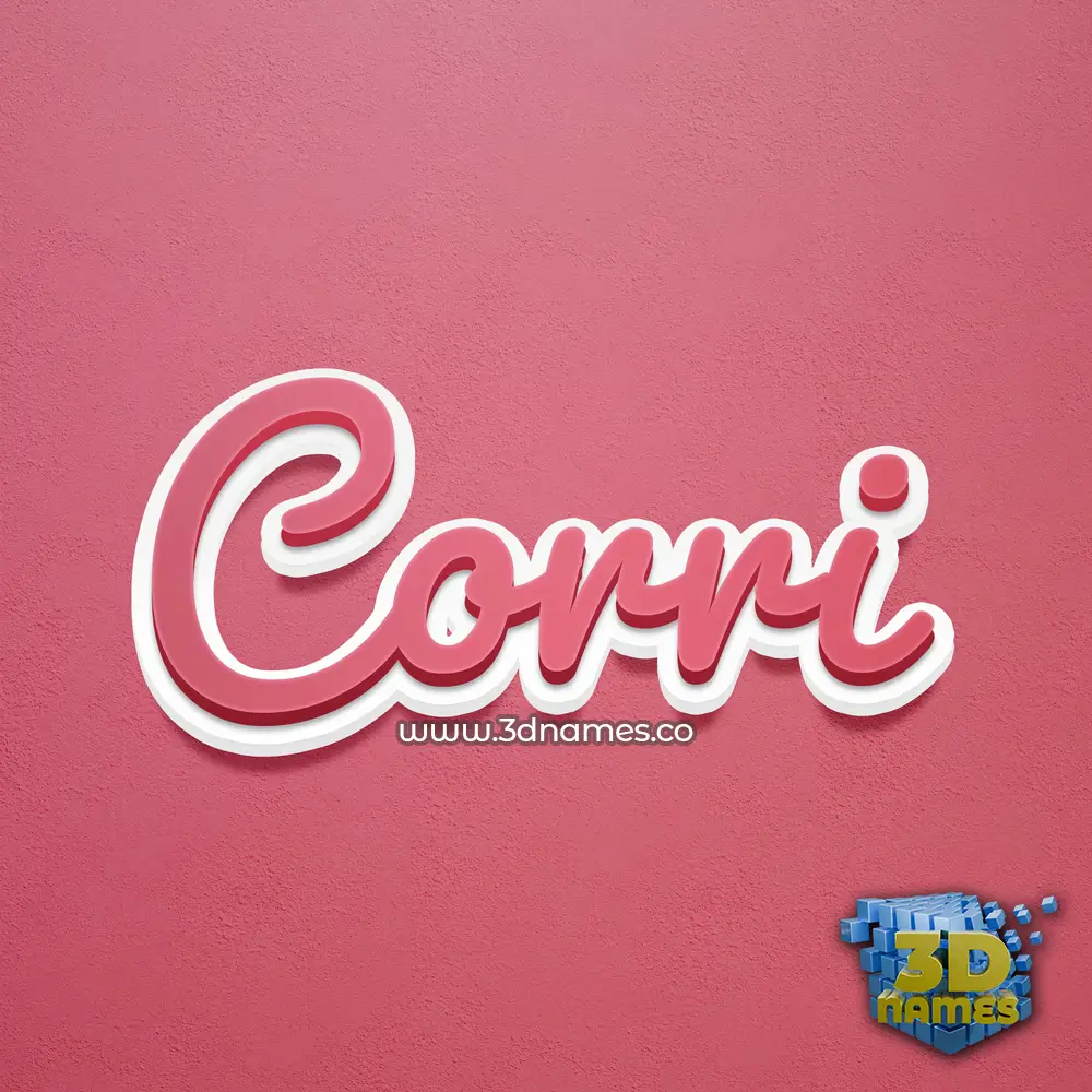 corri in Red Scribble style - 3D name wallpaper