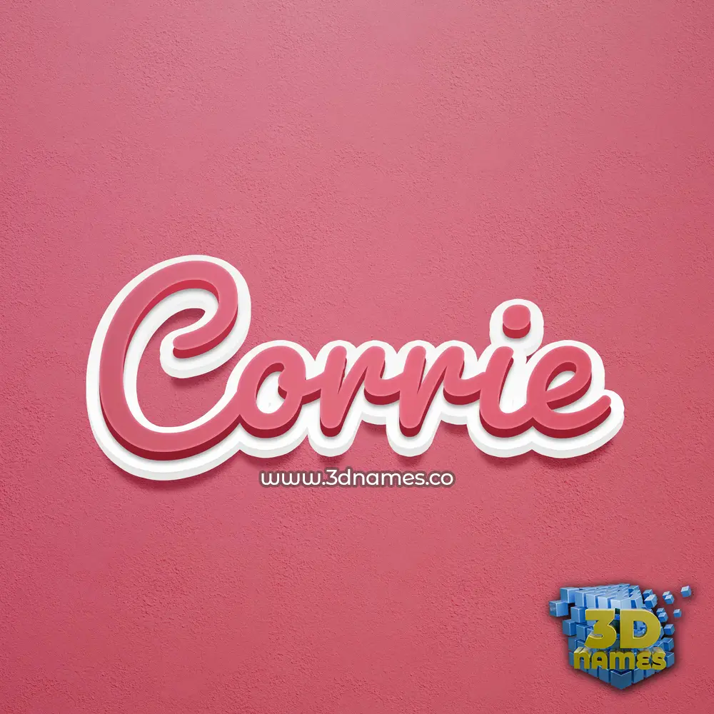 corrie in Red Scribble style - 3D name wallpaper