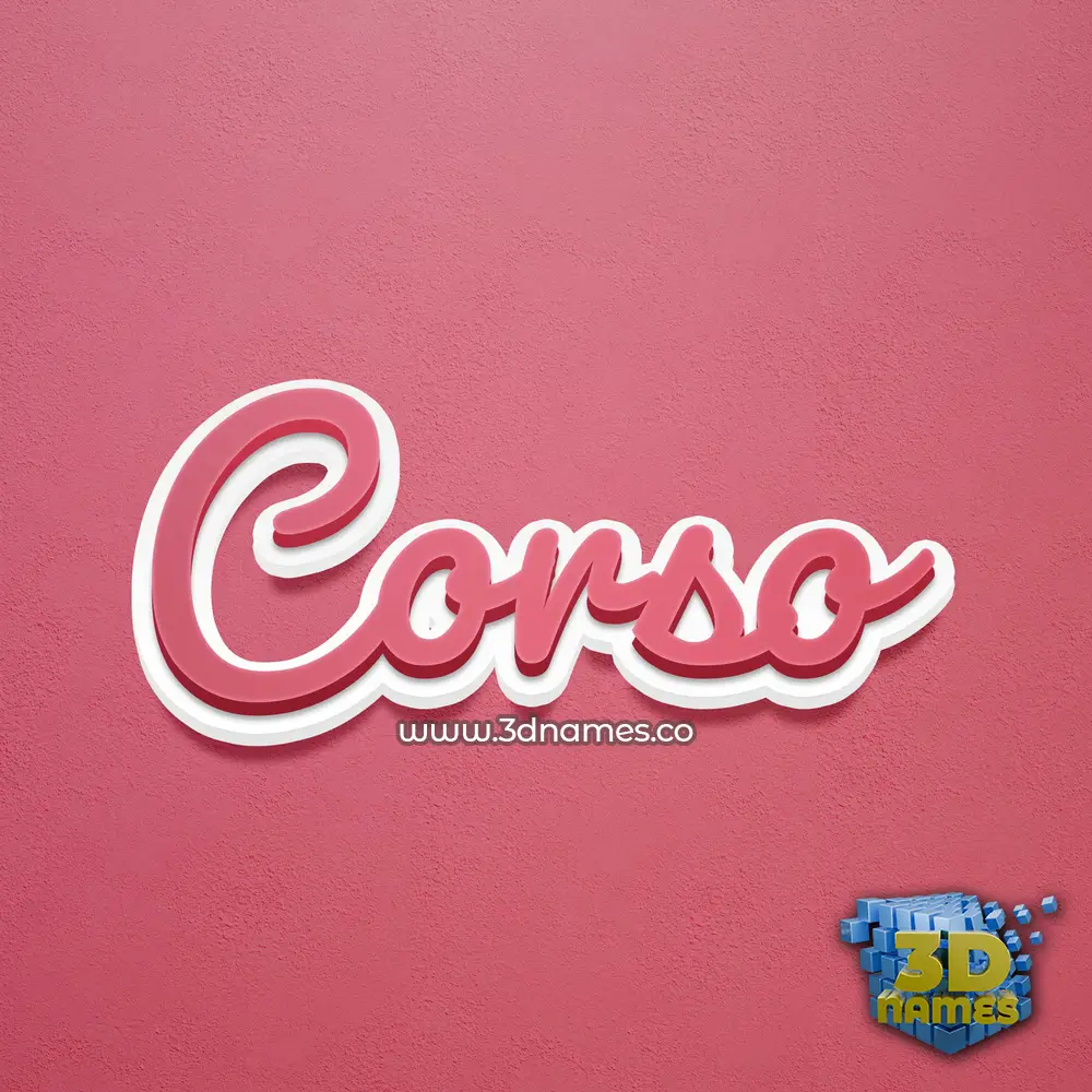 corso in Red Scribble style - 3D name wallpaper