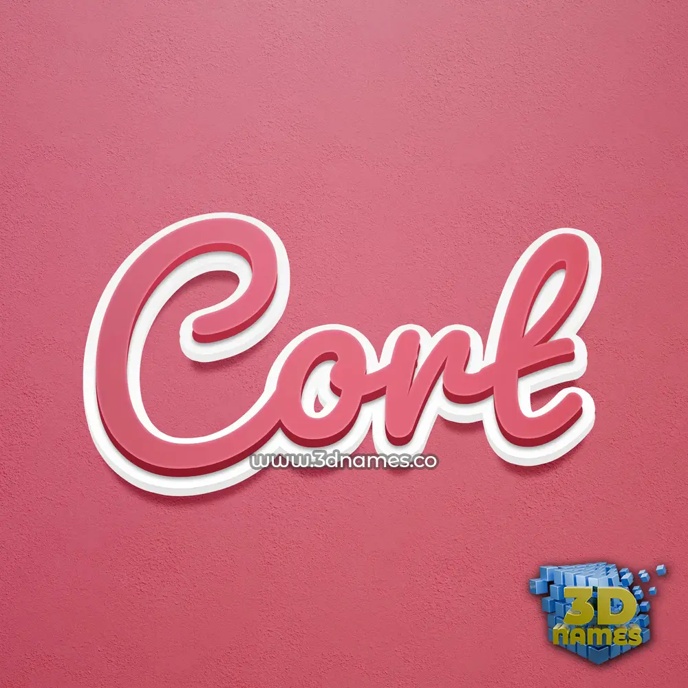 cort in Red Scribble style - 3D name wallpaper