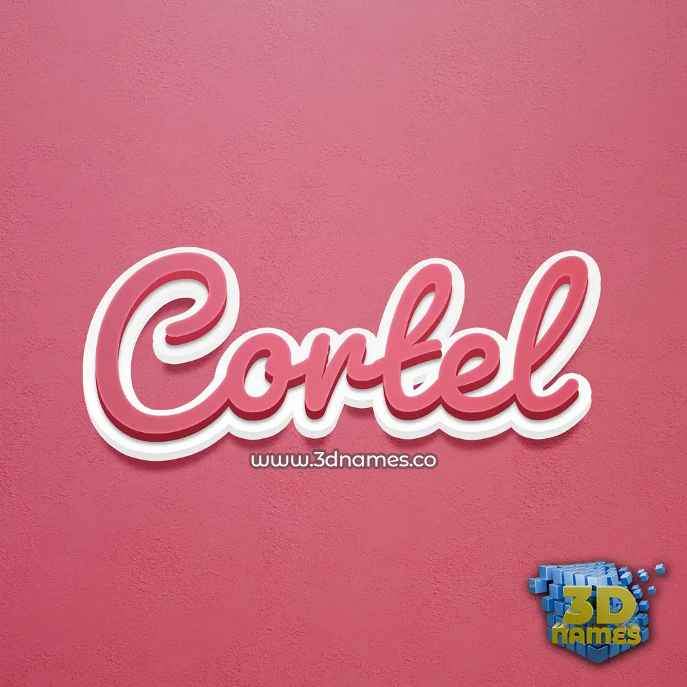 cortel in Red Scribble style - 3D name wallpaper